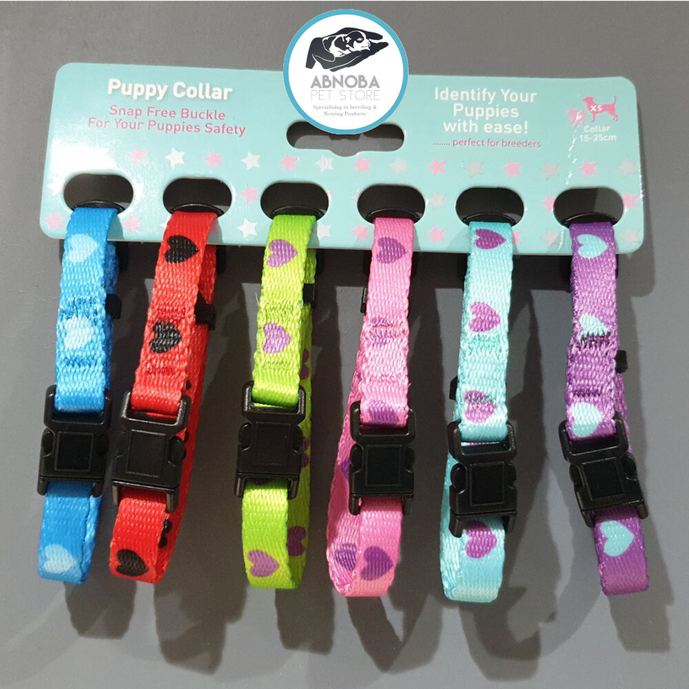 Hem & Boo HEARTS & STARS Nylon Whelping Collars Identify Puppies With Ease 12pk