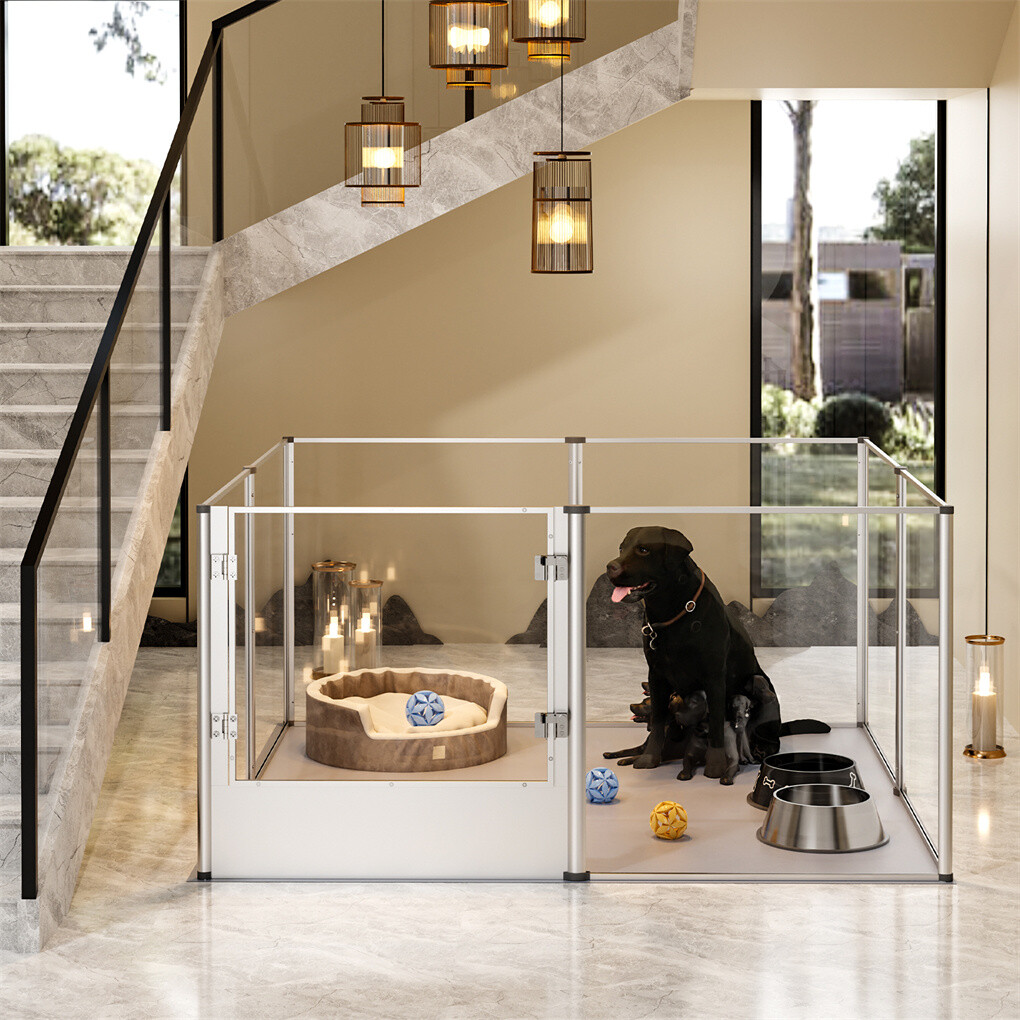 XXL Large Sleek Acrylic Dog Whelping Pen Box Safest Pet Enclosure Fertility Cage