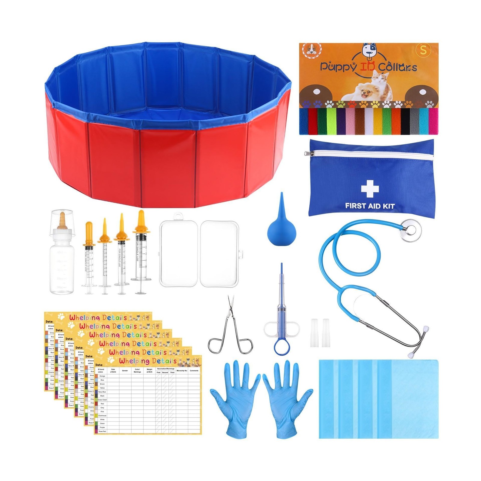 60Pcs Puppy Kitten Whelping Kit Birthing Supplies Newborn Whelp… FAST USA SHIP