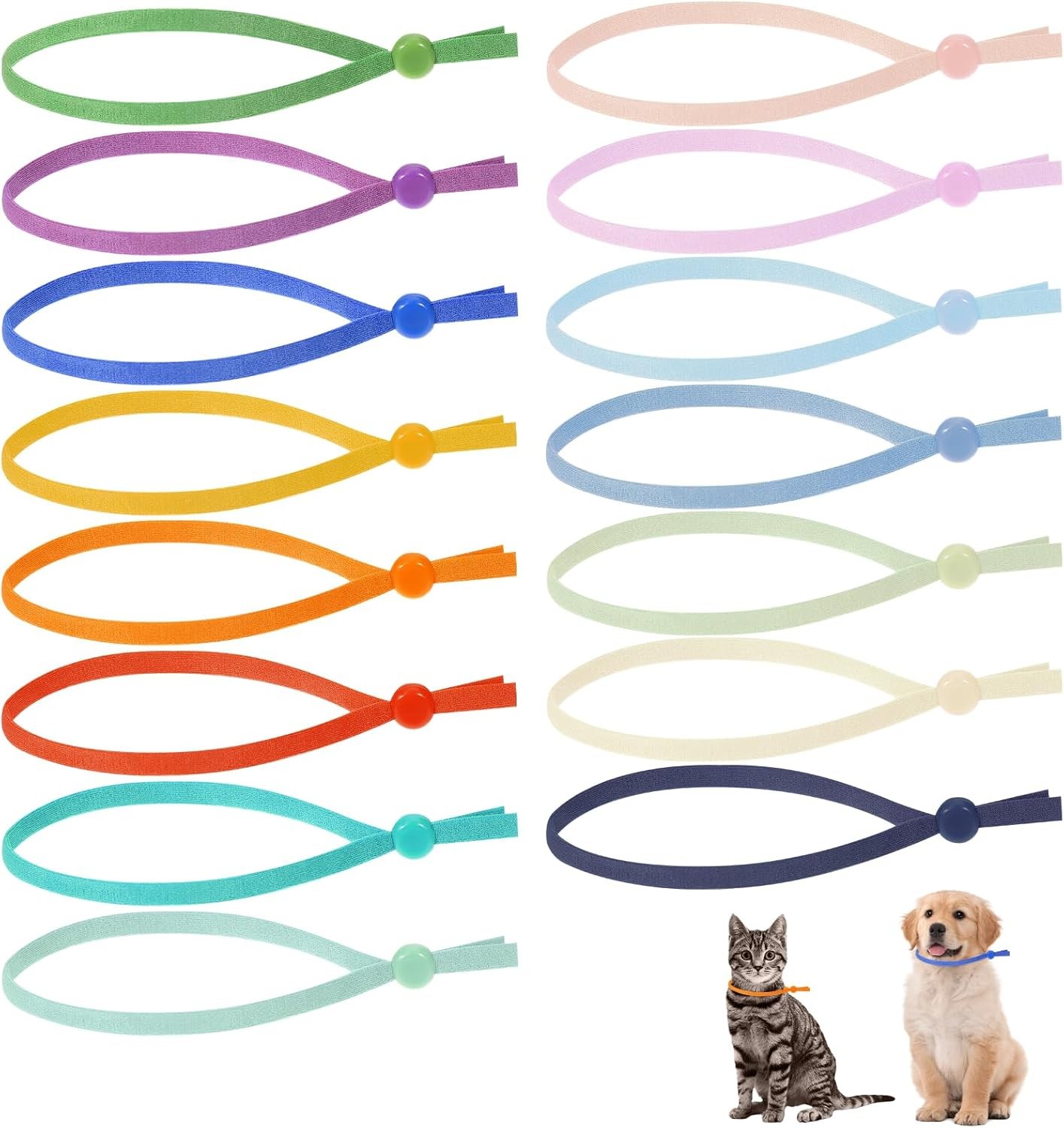 75pcs Stretchy Puppy Collars for Litter Colored Whelping Identification Bands fo