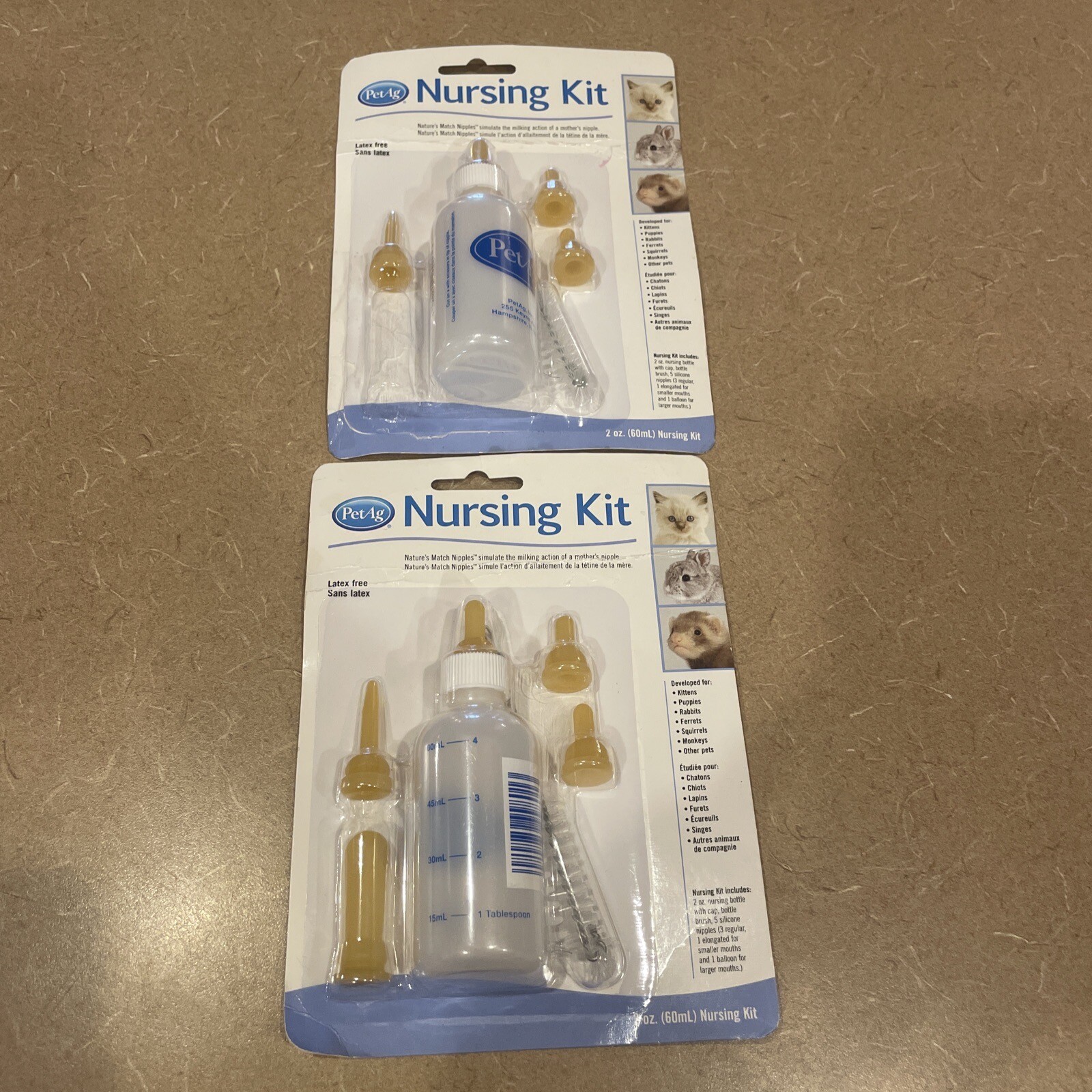 2x PetAg Kitten Puppy + Nursing 2oz Bottle Replacement Nipples Cat Small Animals