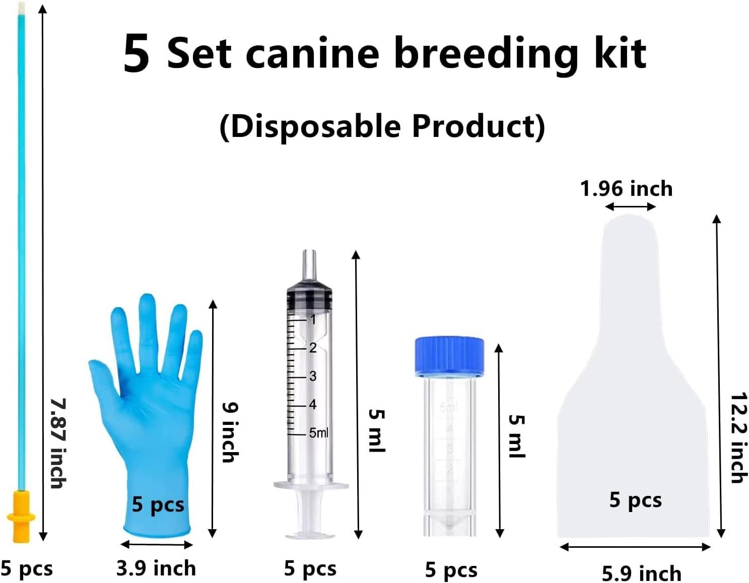 Comprehensive 5 Set AI Dog Breeding Kit – Essential Canine Insemination Supplies