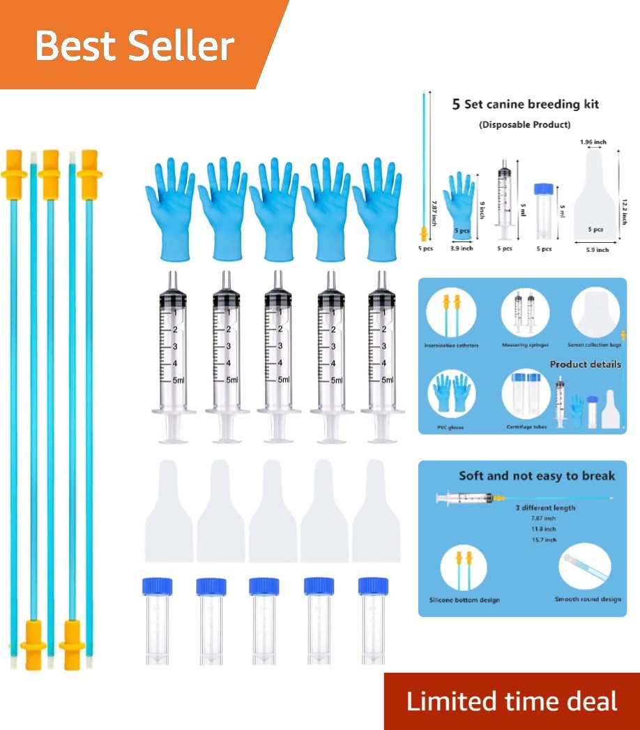 Comprehensive 5 Set AI Dog Breeding Kit – Essential Canine Insemination Supplies