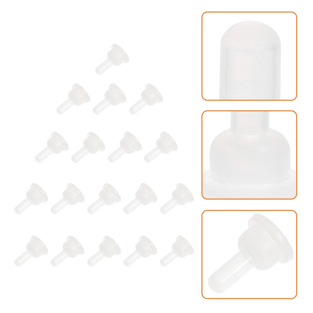 40Pcs Durable Silicone Nurser Pacifiers White for Small Pet Feeding