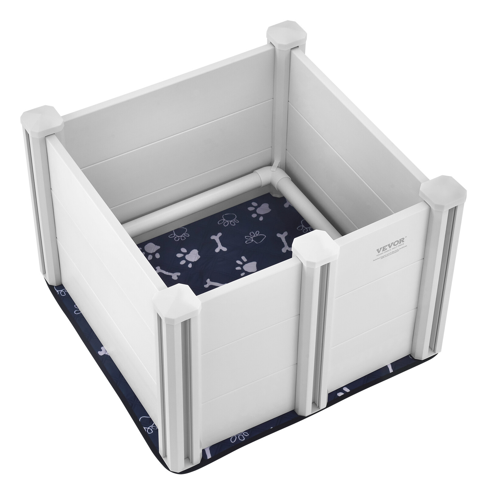 VEVOR Dog Whelping Box 28.3×28.3×18.1in PVC with Rails Pee Pad for Dogs Puppies