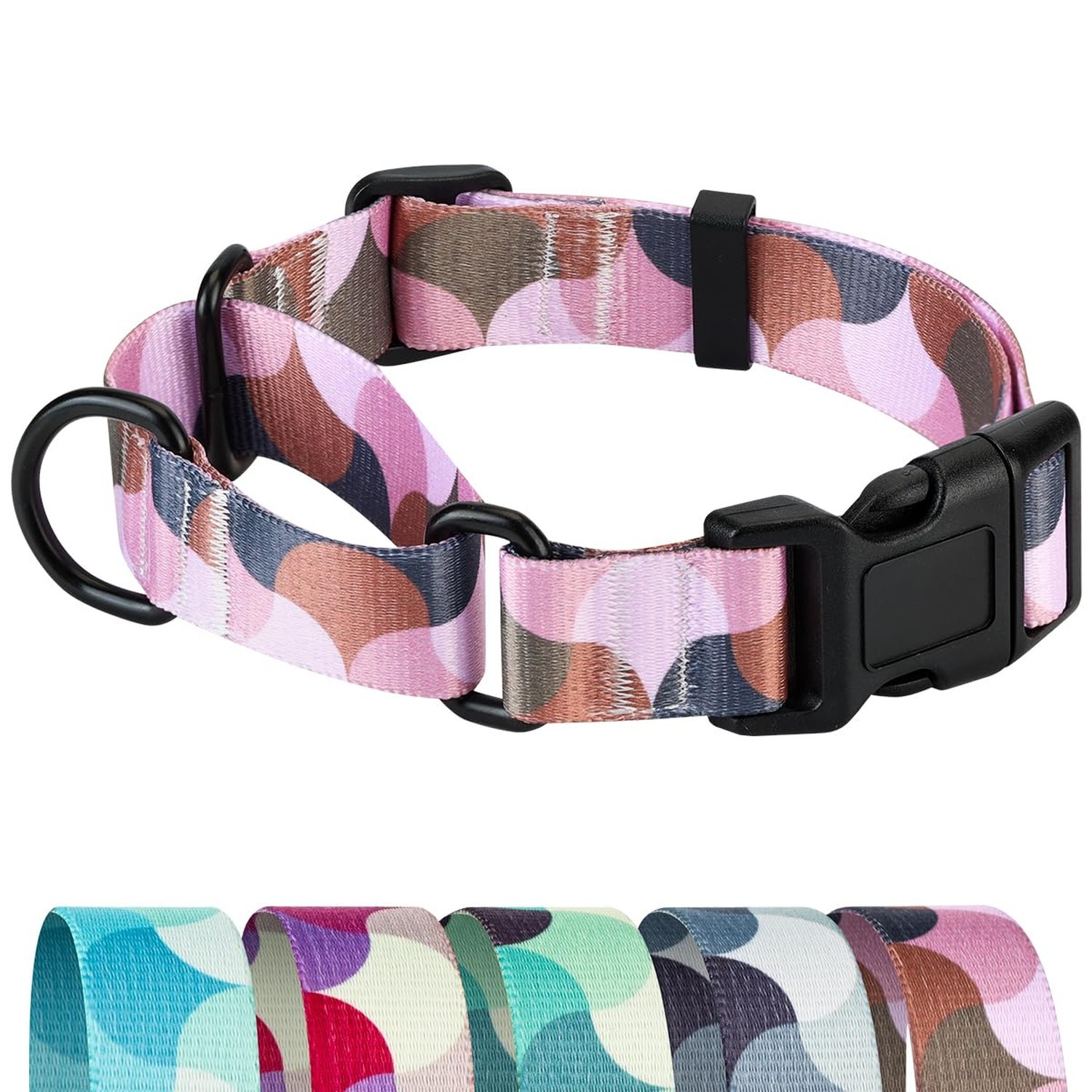 Martingale Dog Collars,Adjustable Soft Nylon Quick Release Buckle,No Pull Tra…