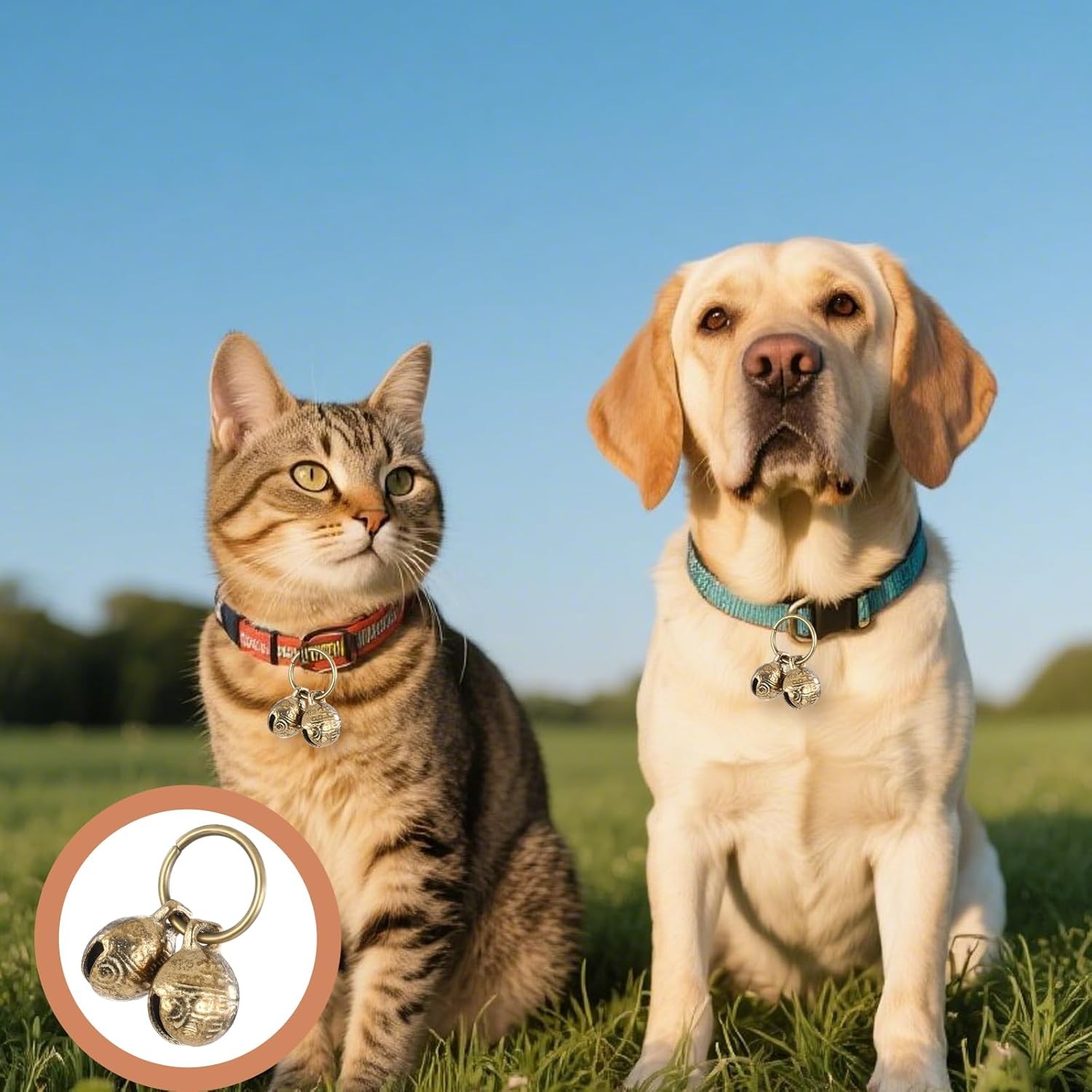 Copper Bell for Dog Collar, 4 PCS Brass Bells Extra Loud Collar Small