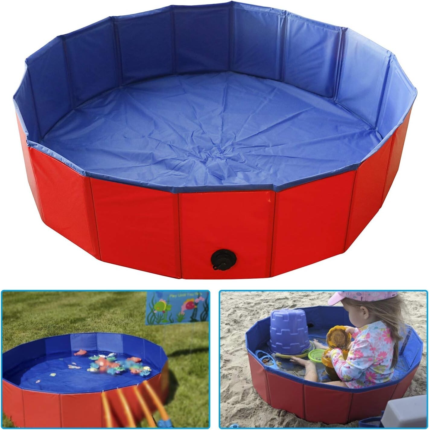 Sturdy Strong Portable Red Whelping Pool – Durable PVC – 32″ Dia.x12″ H