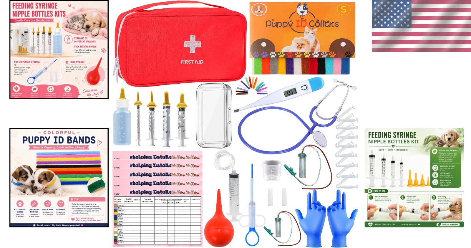 All-in-One Whelping Supplies Kit for Puppies and Kittens – 15.7 Oz of Essentials
