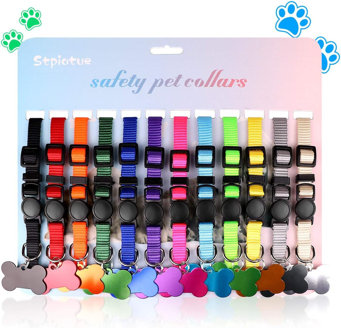 Upgraded Puppy Collars for Litter Puppy ID Collars Whelping Supplies Soft Nylon