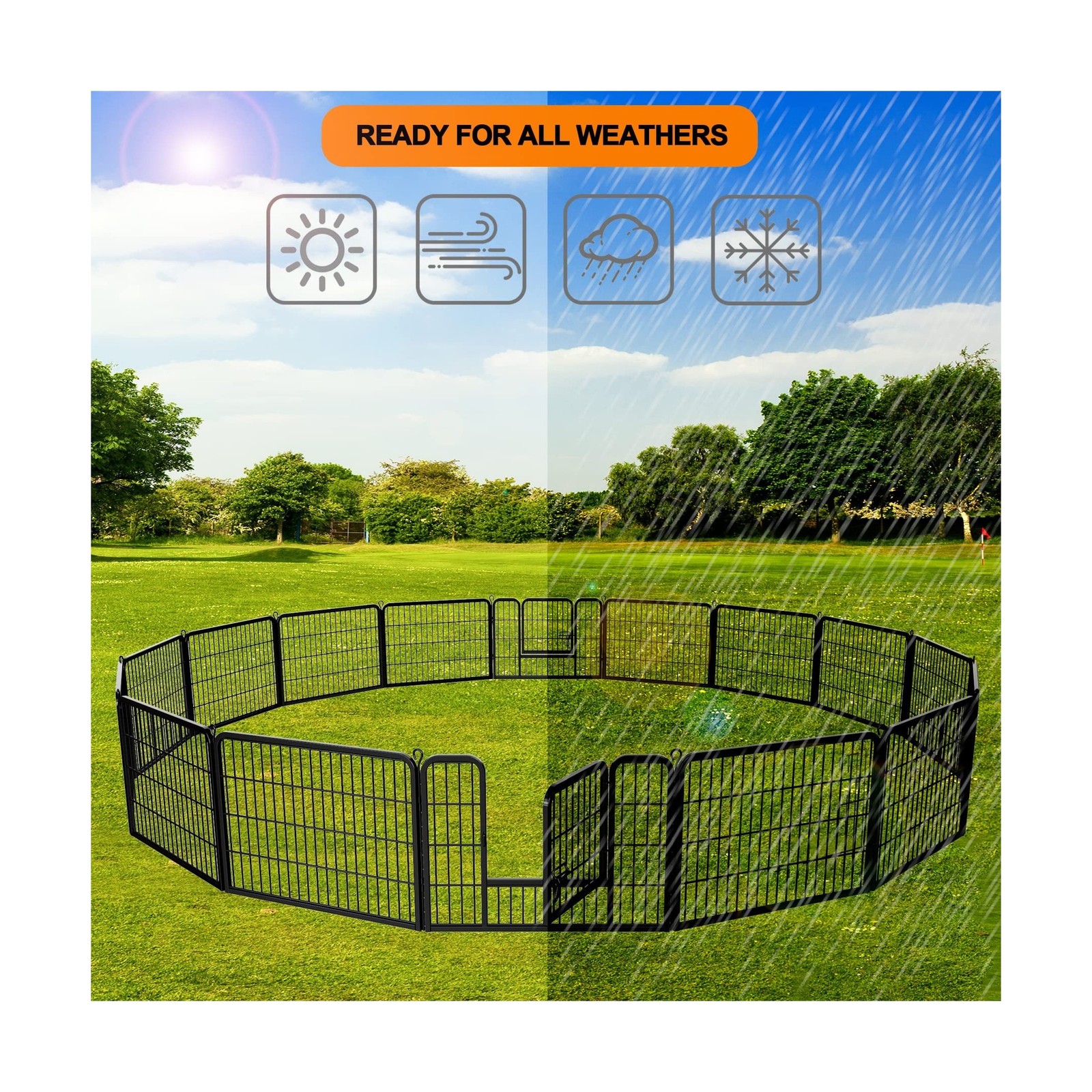 Dog Pen Pet Playpen Kennel Fence Outdoor Indoor Play Yard Puppy Exercise Barr…