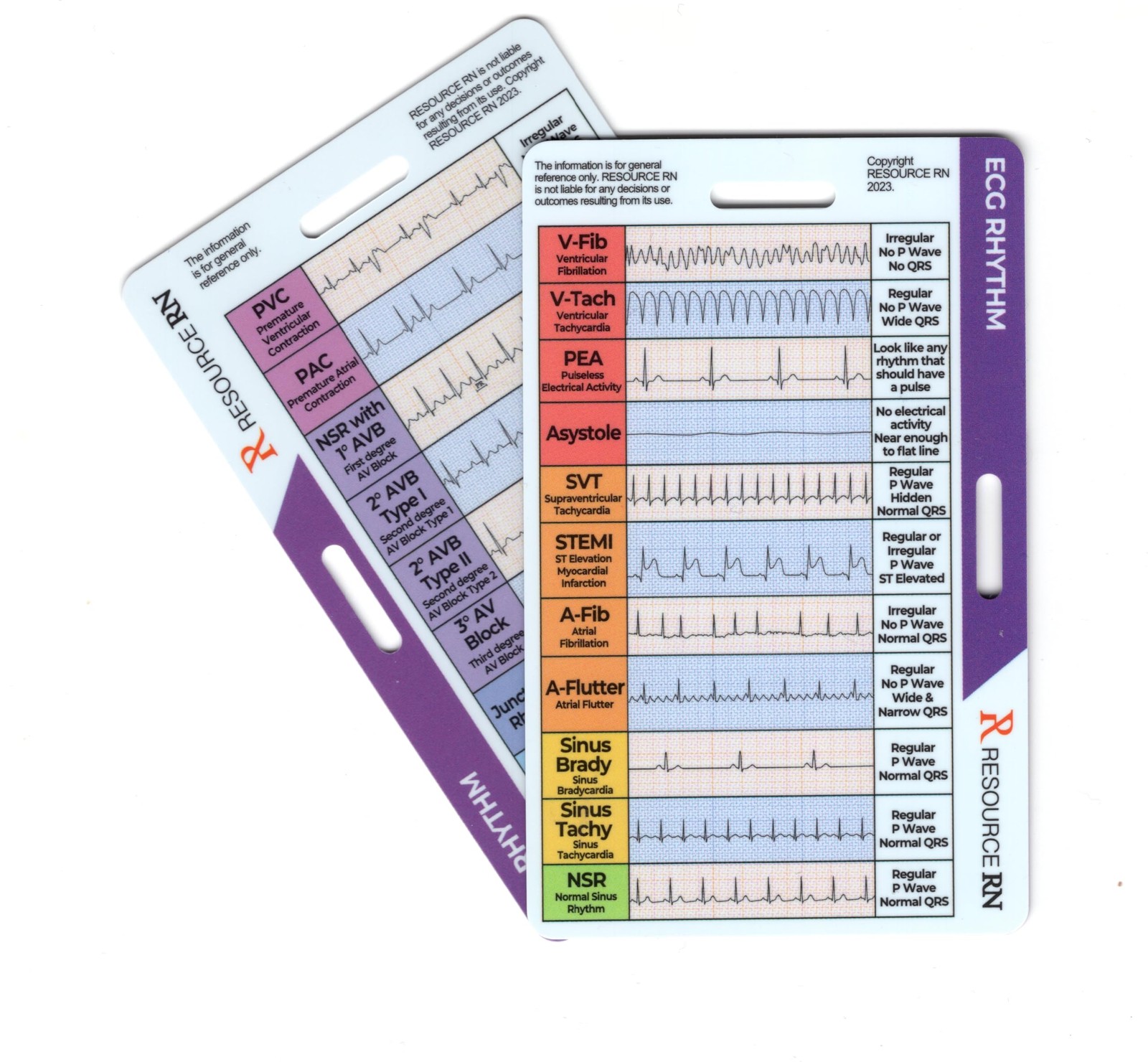 EKG Rhythm Interpretation Badge Card – Quick Reference Guide for ECG/EKG Rhyt…