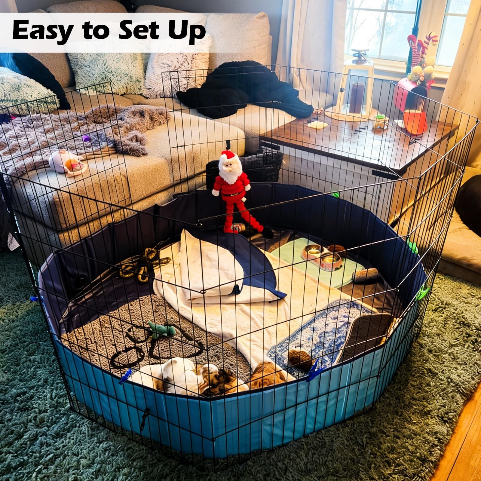 Whelping Box for Dogs & Puppies, Easy Clean Whelping Pool & Pen, 39″ Dia x 12″ H