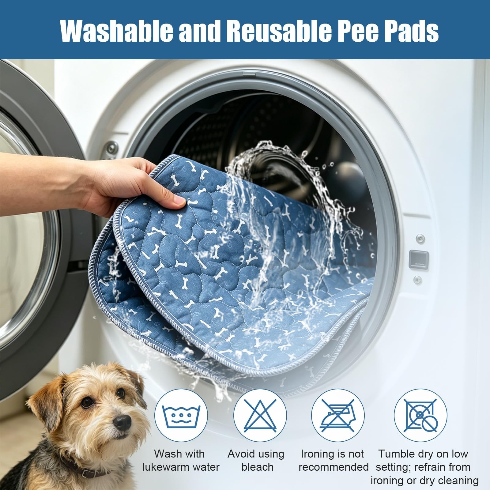 Puppy Pee Pads with Pheromones,Washable and Reusable Pee Pads for Dogs,Waterp…