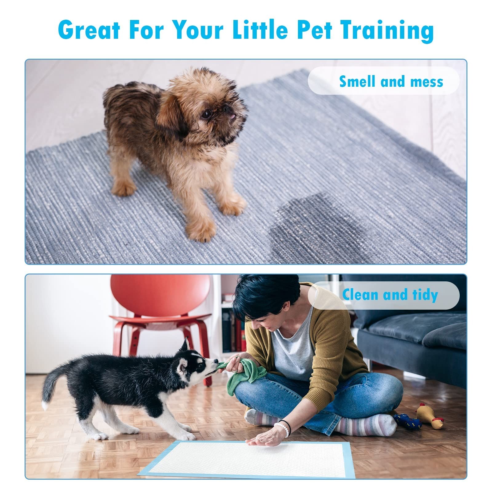 Dog and Puppy Pee Pads 50-Count Disposable Pet Pad 28×34 inch X-Large Waterpr…