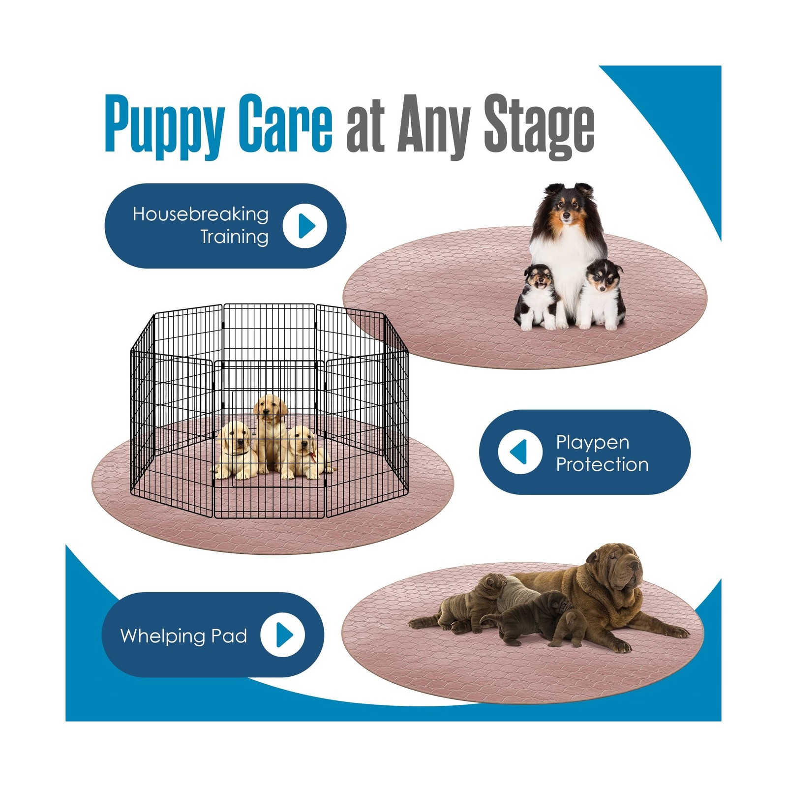 Houseables Whelping Pad, Whelping Mat, Washable Pee Pads for Do… USA FAST SHIP