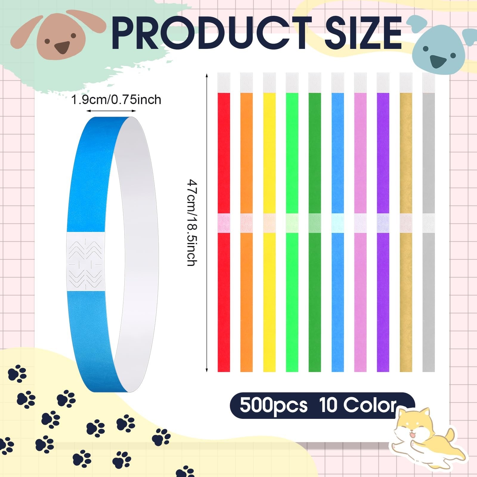 Nezyo 500 Count 18.5 Inch Paper Dog Collars Waterproof Whelping Collars Puppy…