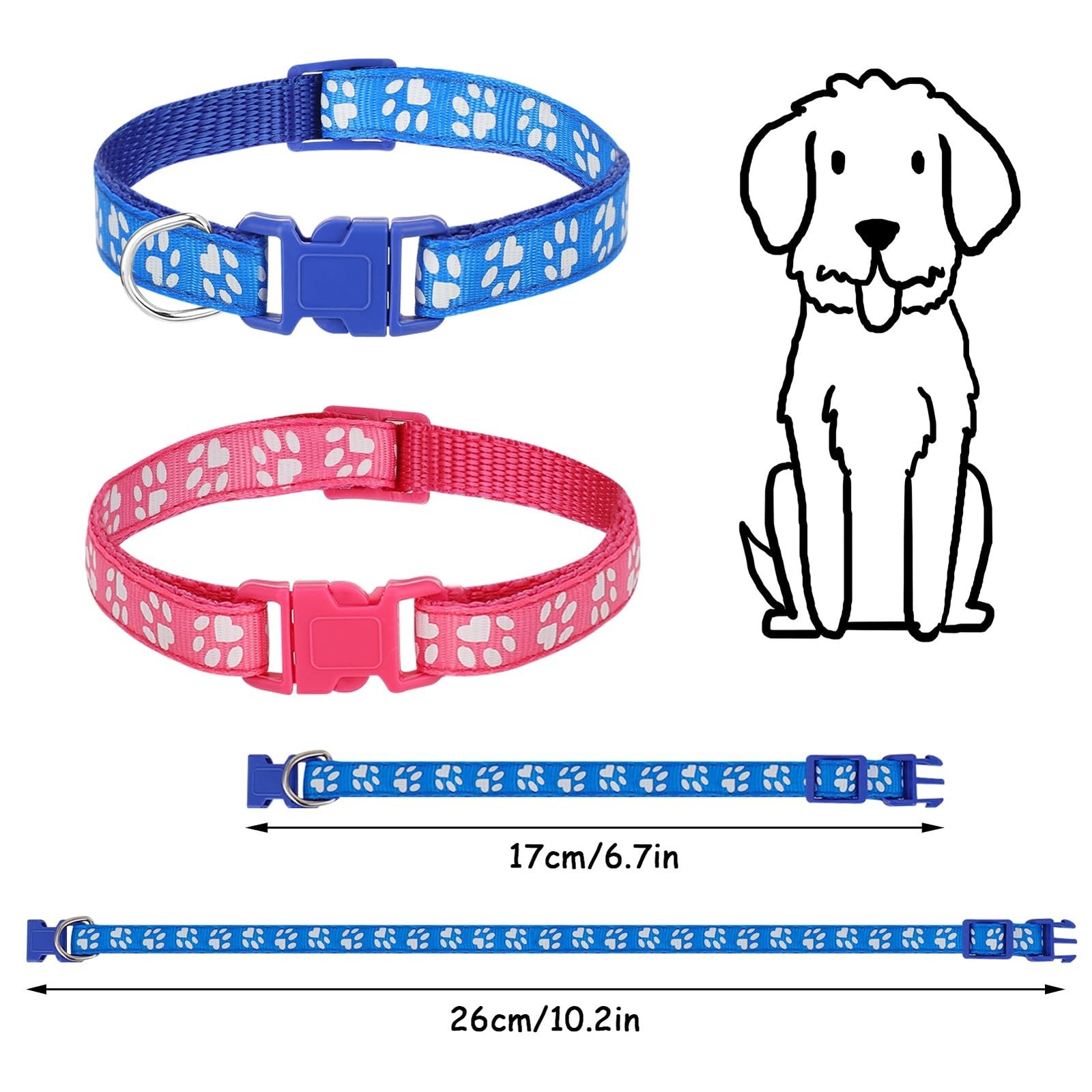 16 Pack Adjustable Puppy ID Collars – Soft Nylon Whelping Collars for Newborn…
