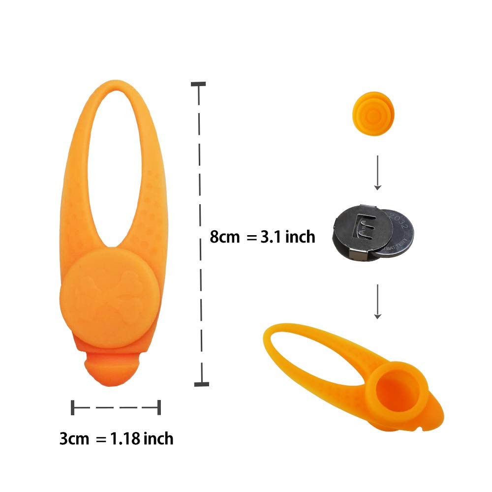 LaRoo Dog Lights for Night Walking, LED Dogs Collar Orange-A