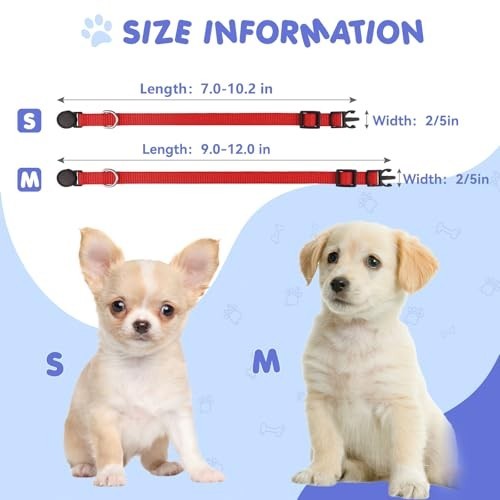 Puppy Collars for Litter,Puppy Collars for Small Puppies Soft Nylon Safety Whelp