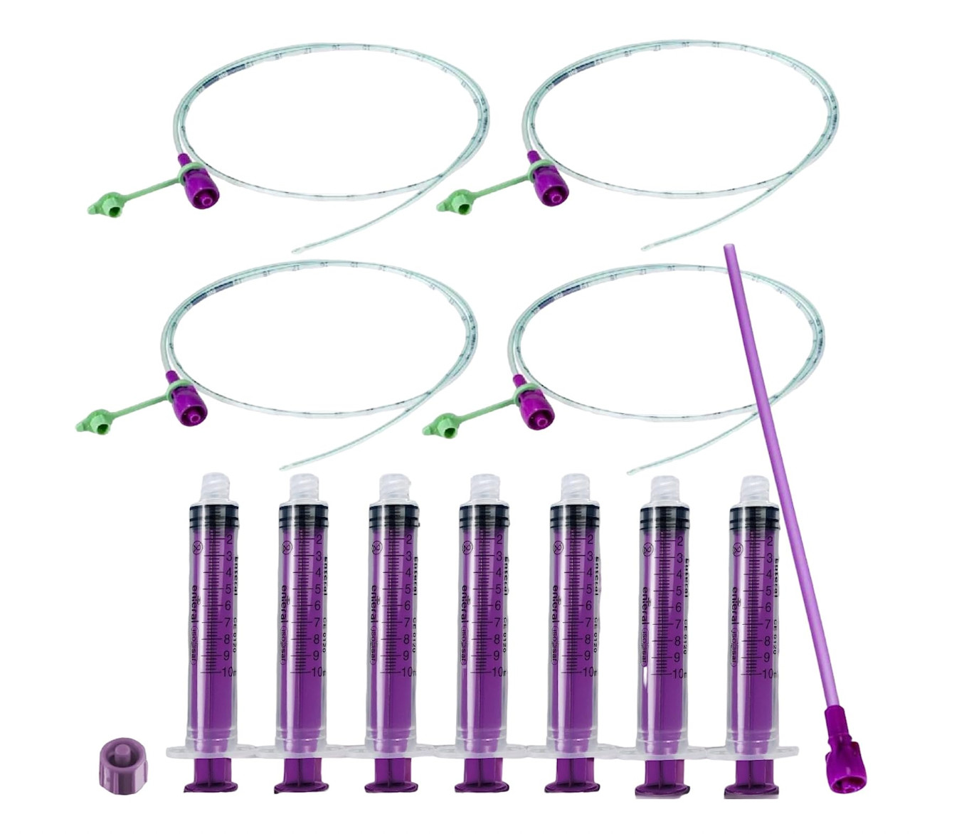 Whelping Breeder Pack 4 Feeding Tubes 10ml Syringes Pup Kitten Cleft 4f 5f 6f 8f