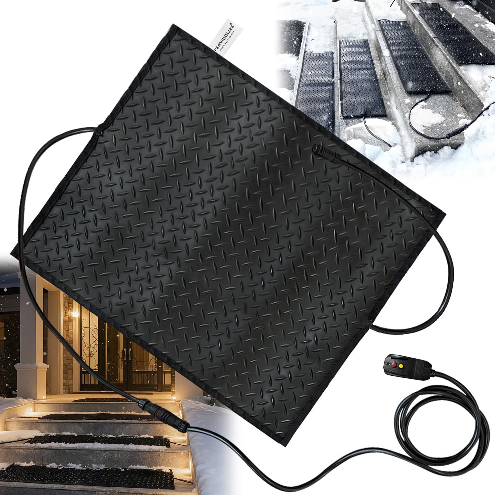 30” x 30” Snow Melting Mats Outdoor, Heated Snow Melting Mats, Electric Ice…