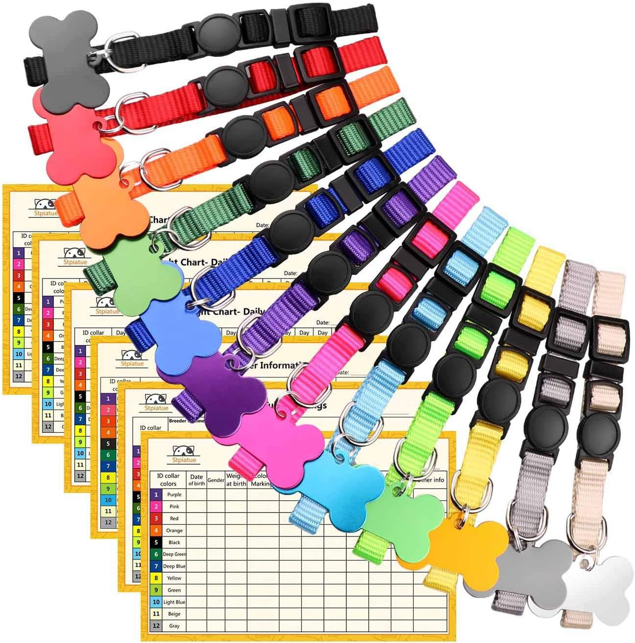 Upgraded Puppy Collars for Litter Puppy ID Collars Whelping Supplies