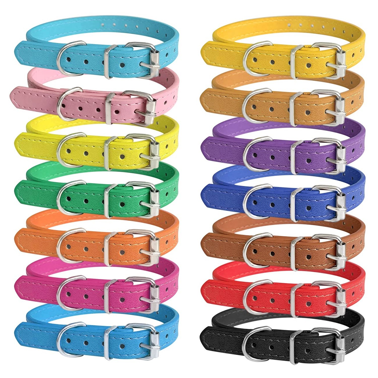 Puppy Collars for Litter – 14 Color Adjustable ID Collar Identification Leath…
