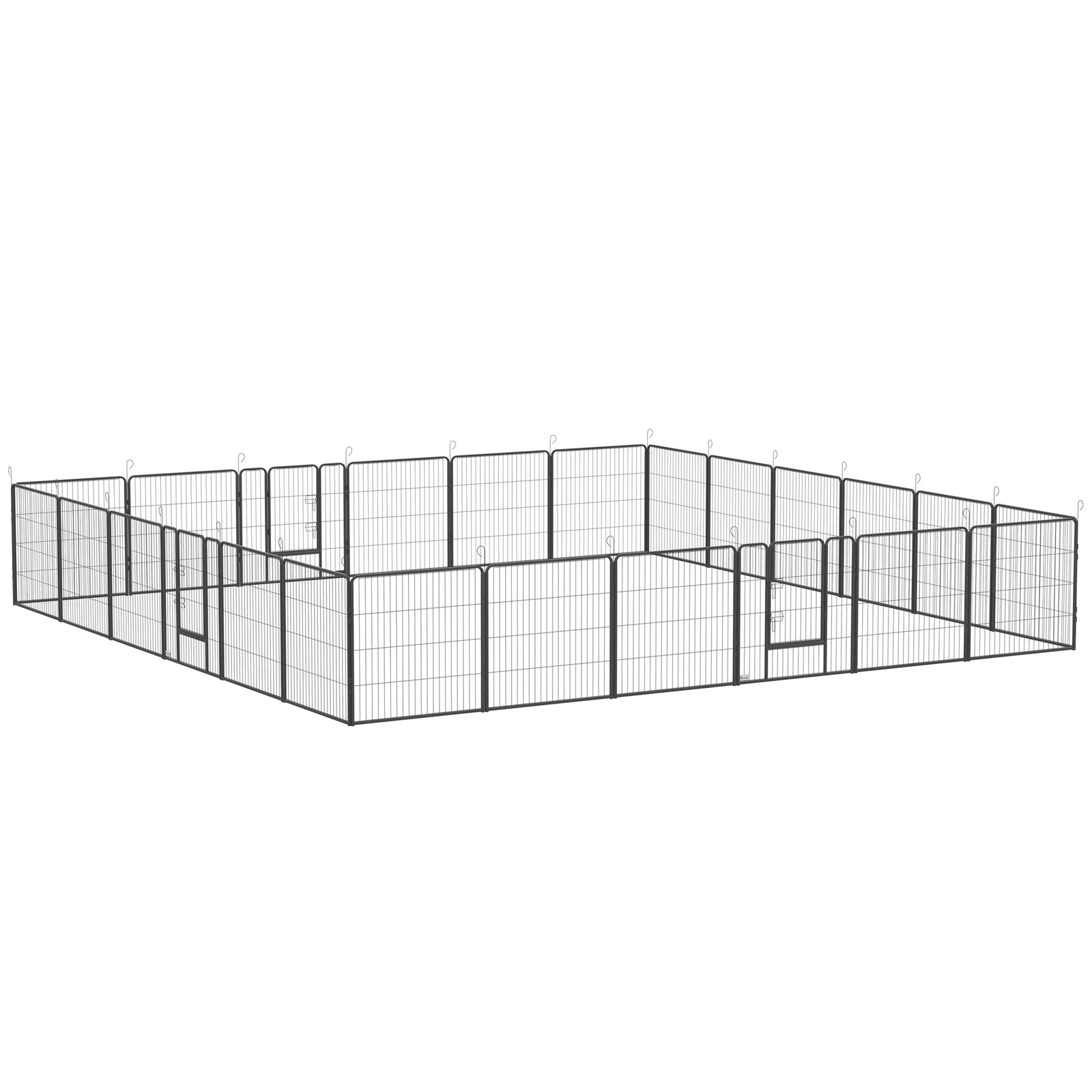 24 Panel 31.5 Inch Dog Playpen for Small and Medium Dogs, Gray