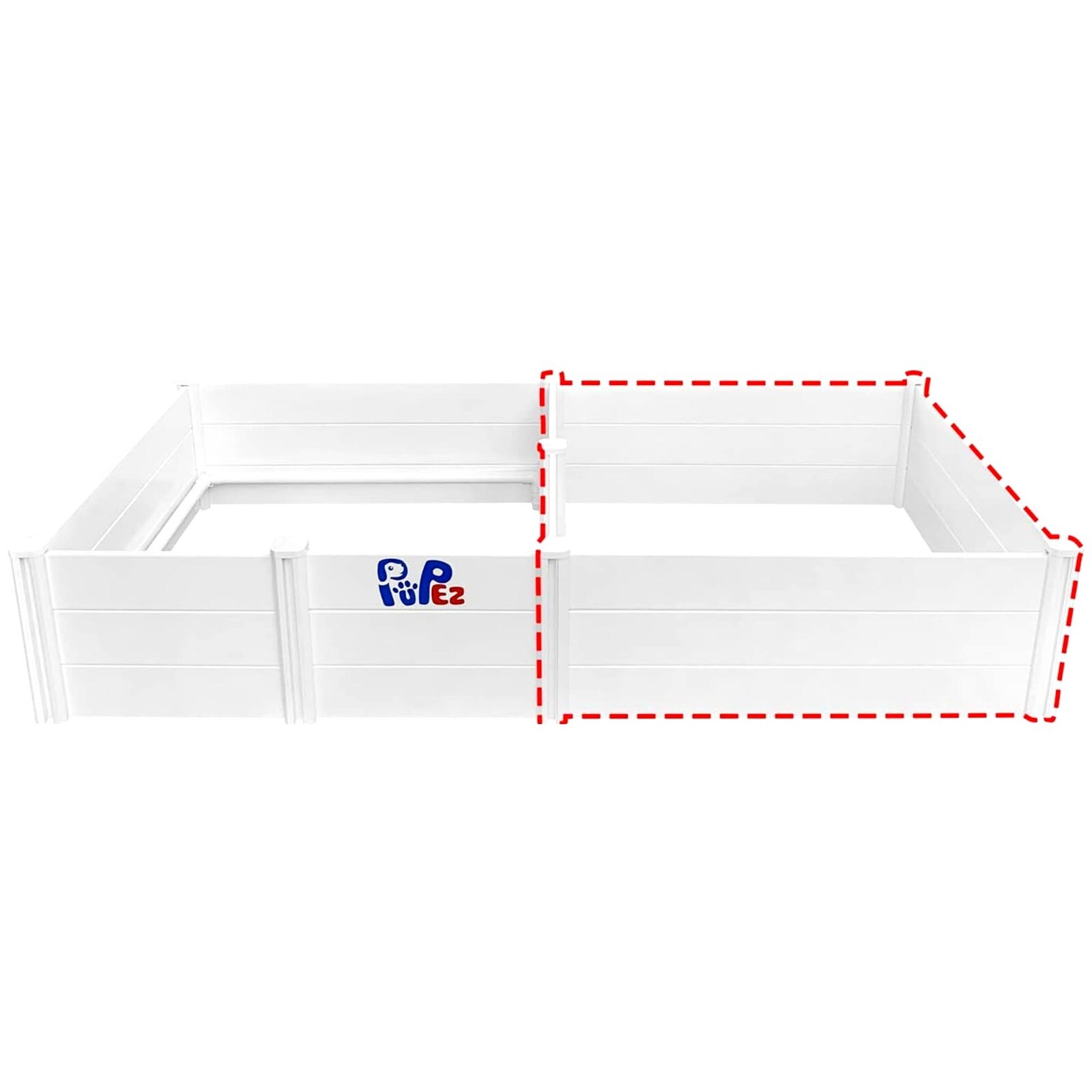 Whelping Box for Dogs| Large Medium All Dogs (48″x48″x18″ Extension ONLY) WHITE