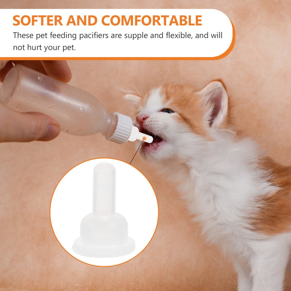 40Pcs Reusable Silicone Pet Feeding Nipples Soft Safe Pacifiers for Small Pets
