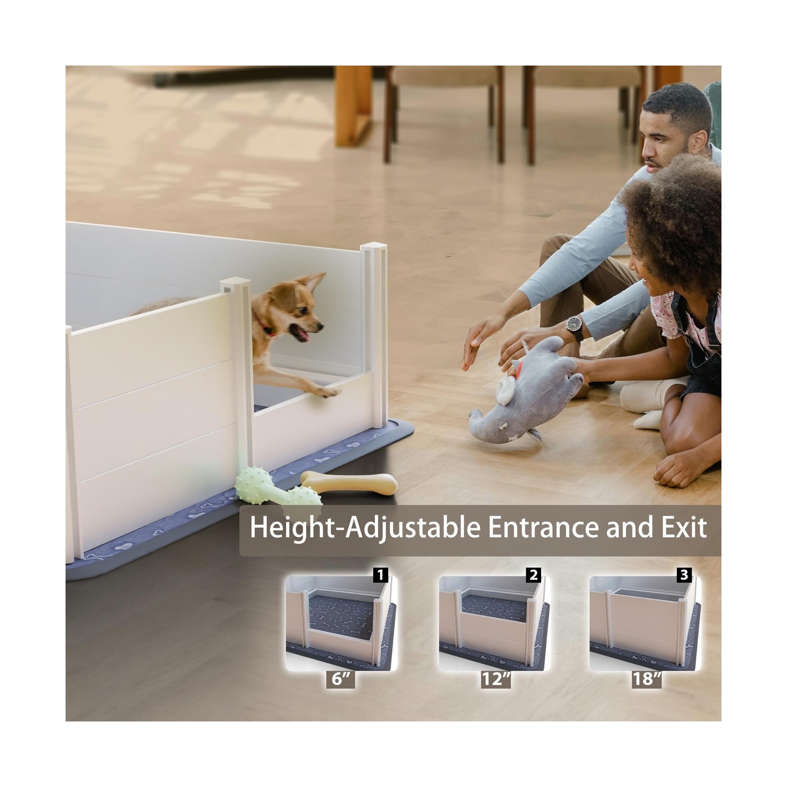 Whelping Box,Whelping Box for Dogs with Washable Puppy Pads, Double Rooms Whe…