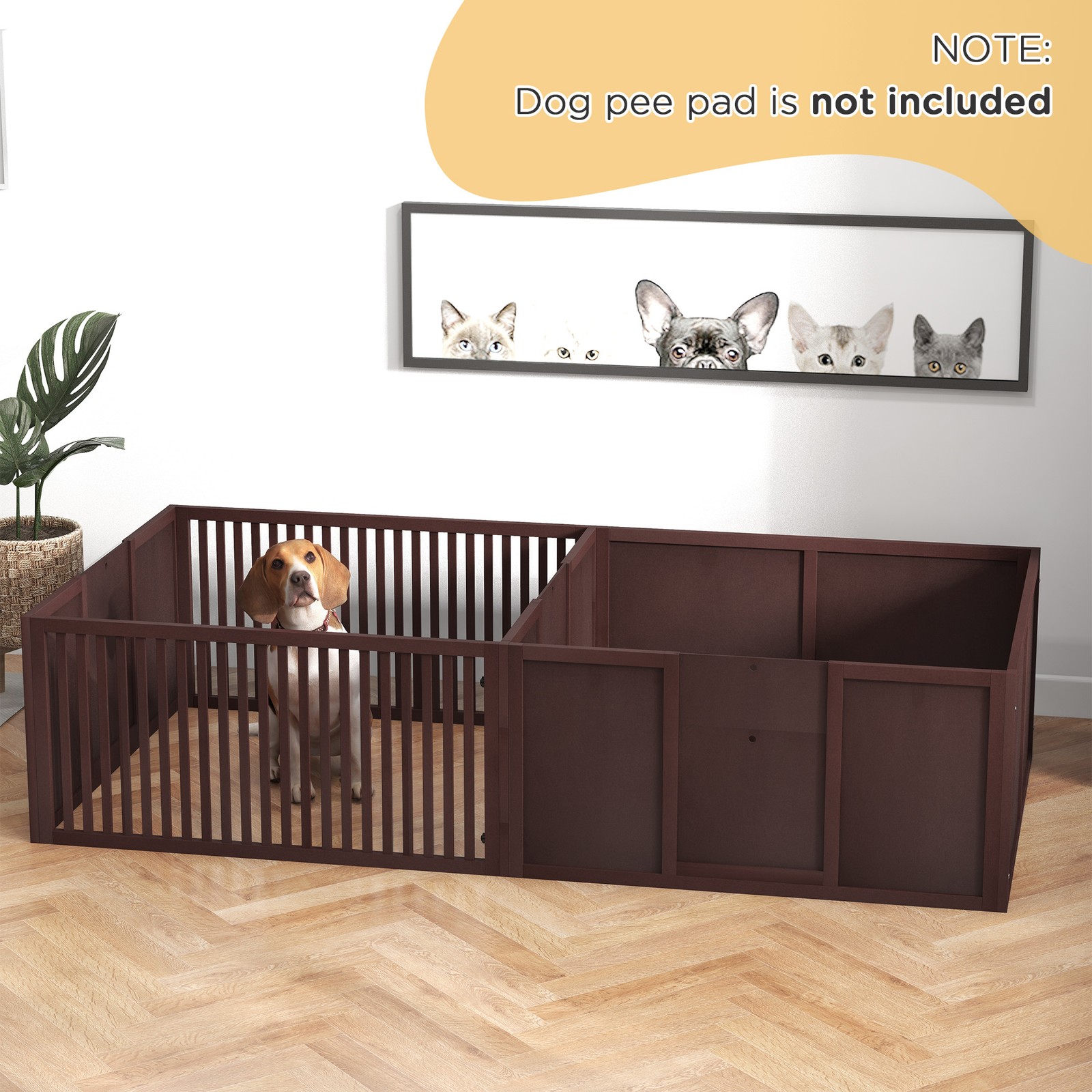 Wooden Whelping Box for Dogs for All Sized Dogs, 81″ x 39″ x 20″
