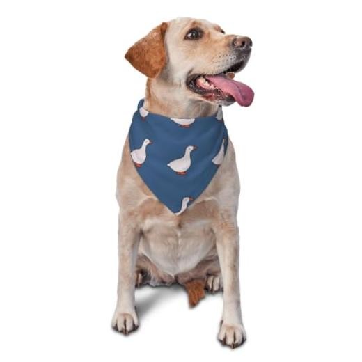 Silly Goose on the Loose Triangle Dog Bandana,Summer Bandana Funny Dark blue