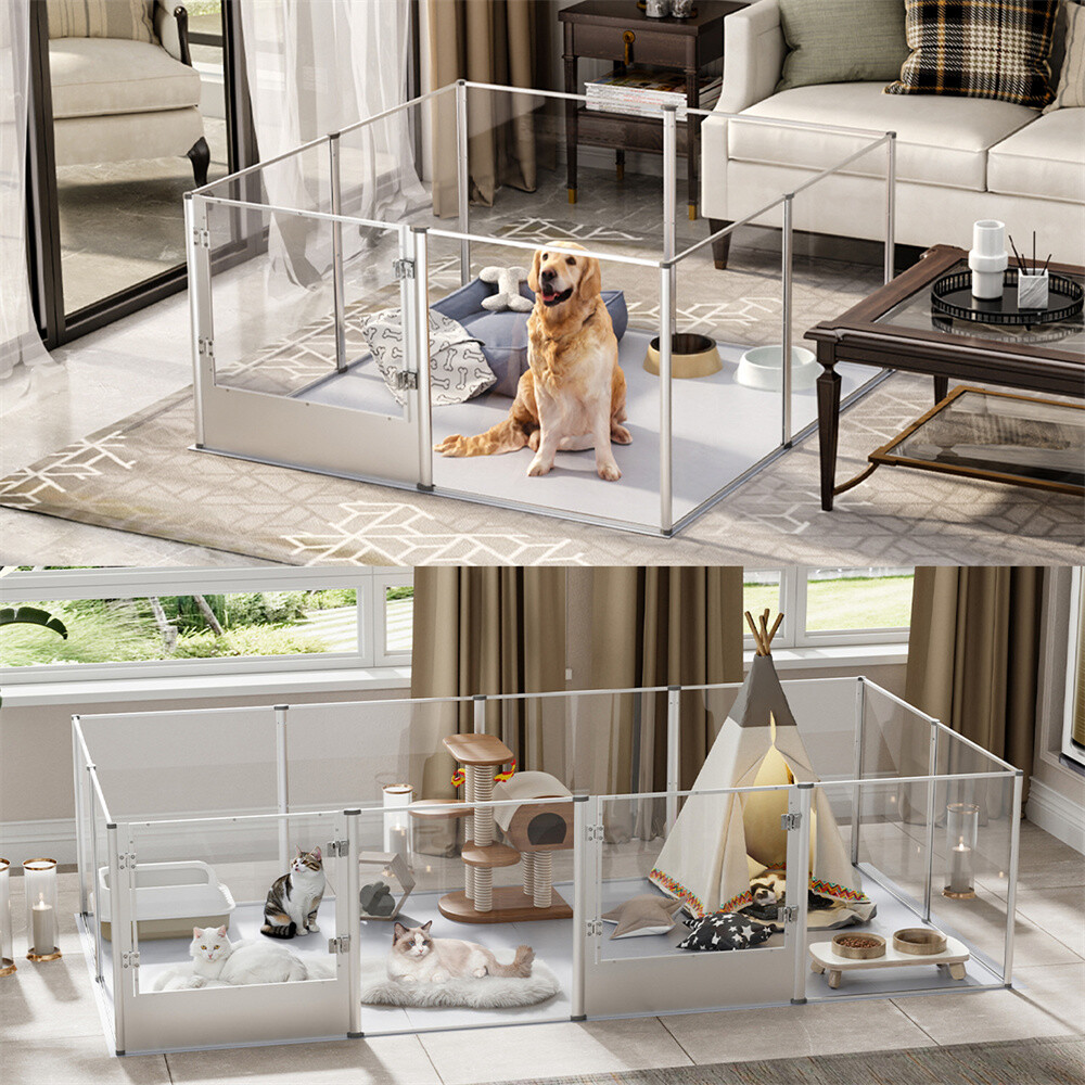 New Wear-resistant Acrylic Clear Pet Playpen Dogs Kennel Animals Pen Panels Boxs