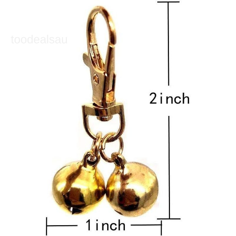 (4 Sets) DIY Pet Bells 304 Stainless Steel Dog Bells 4 pcs Gold and Silver Bell