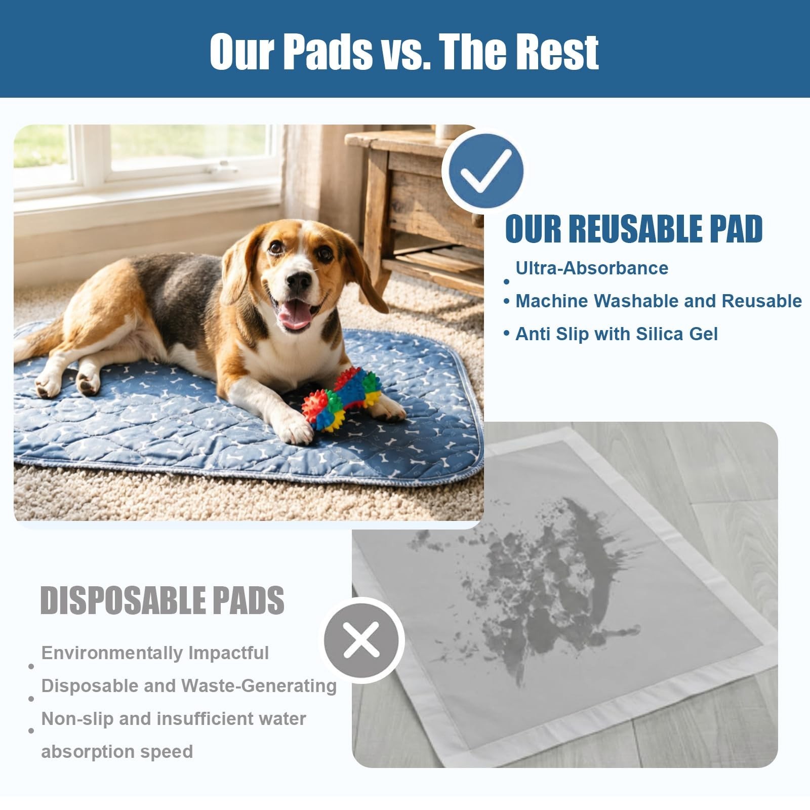 Puppy Pee Pads with Pheromones,Washable and Reusable Pee Pads for Dogs,Waterp…