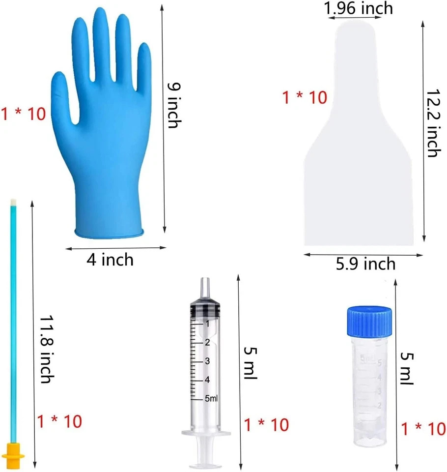 10 Set AI Artificial Insemination Dog Breeding Kit, Canine Breeding Kit, Dog Ins