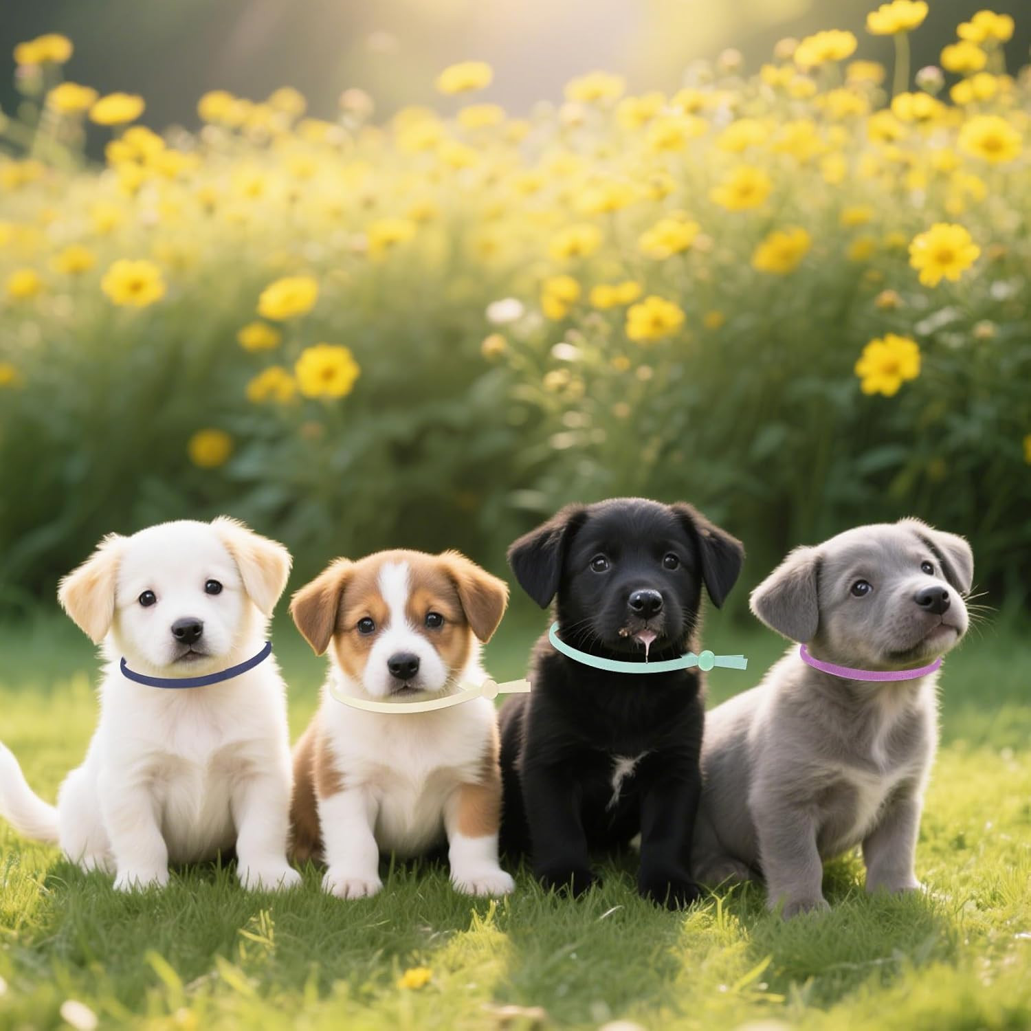75Pcs Stretchy Puppy Collars for Litter Colored Whelping Identification Bands fo