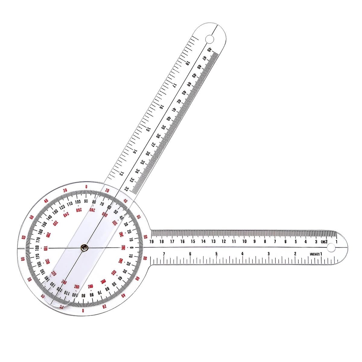 Goniometer 12 inch, Transparent Orthopedic Angle Ruler Plastic Goniometer, 36…