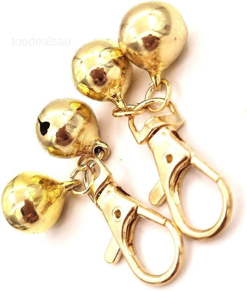(4 Sets) DIY Pet Bells 304 Stainless Steel Dog Bells 4 pcs Gold and Silver Bell