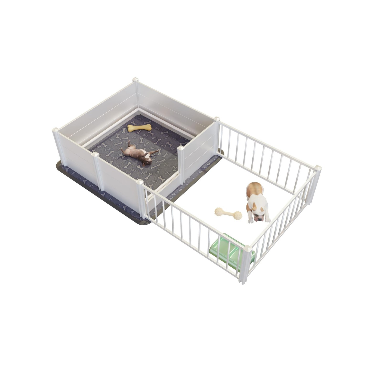 Whelping Box,Whelping Box for Dogs with Washable Puppy Pads, Double Rooms Whe…
