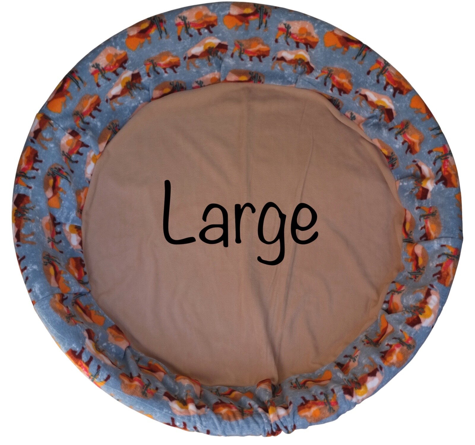 LARGE “Desert Buffalo” Handmade Fleece Whelping Kiddie Pool Liner for Puppies