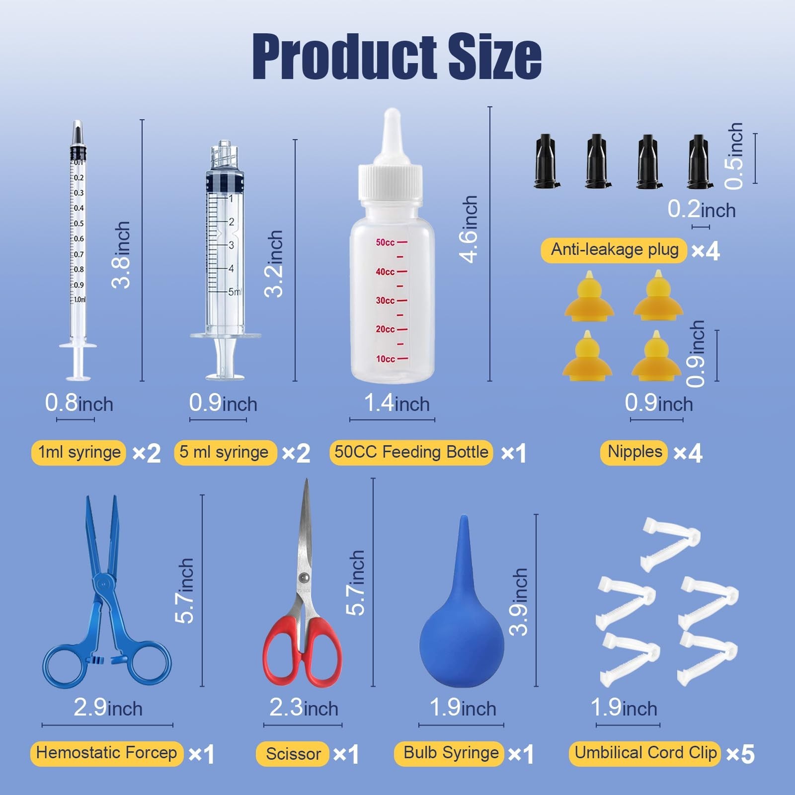 Complete Puppy Kitten Whelping Kit – Feeding Bottle, Stethoscope, Scissors & Mor