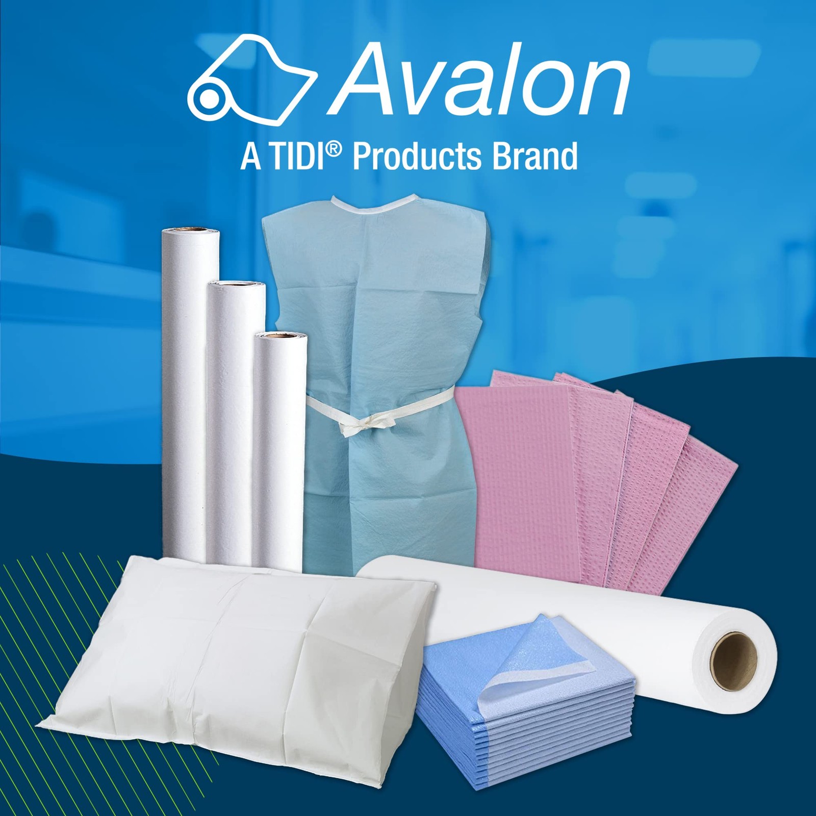 Avalon Single-Use Chiropractic Headrest Paper Roll White 8.5” x 225’ Pack of 25