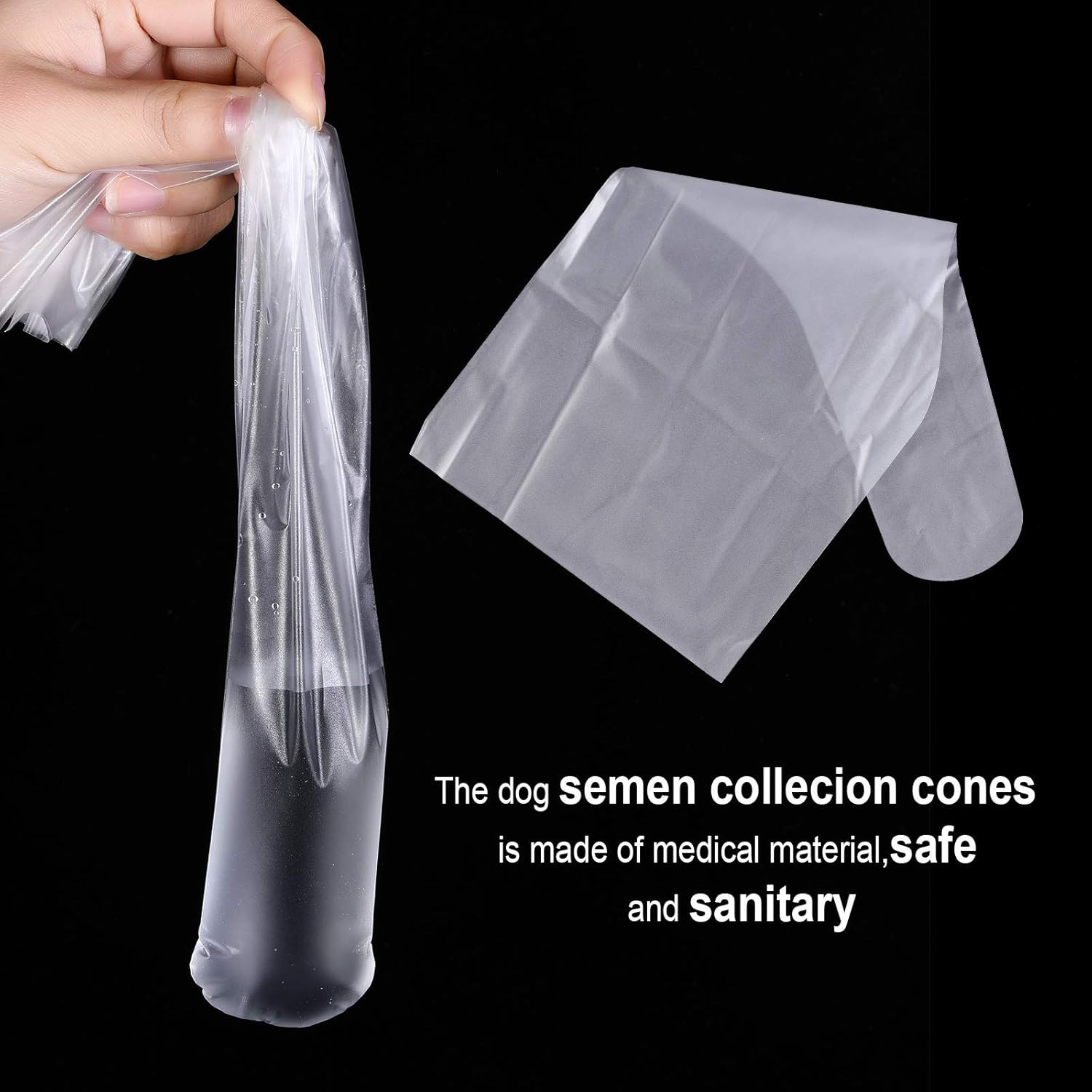 Nuanchu 100 Pieces Canine Semen Collection Cones Disposable Semen Collection Bag