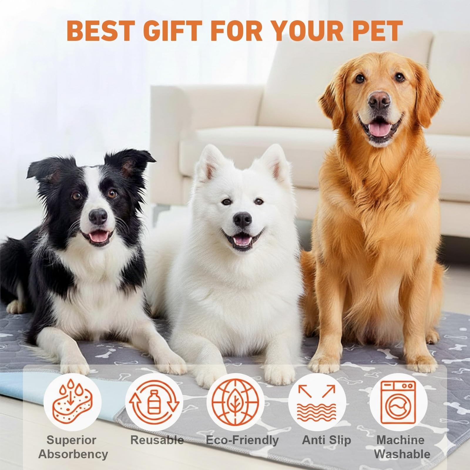 Puppy Pads with Pheromones,Washable Pee Pads for Dogs,Reusable Pee Pads for D…