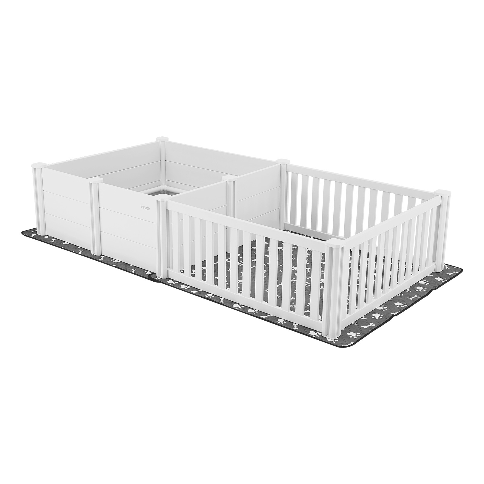 VEVOR Dog Whelping Box 93.3×48.4×18.1 in Height Adjustable for Extra Large Dogs