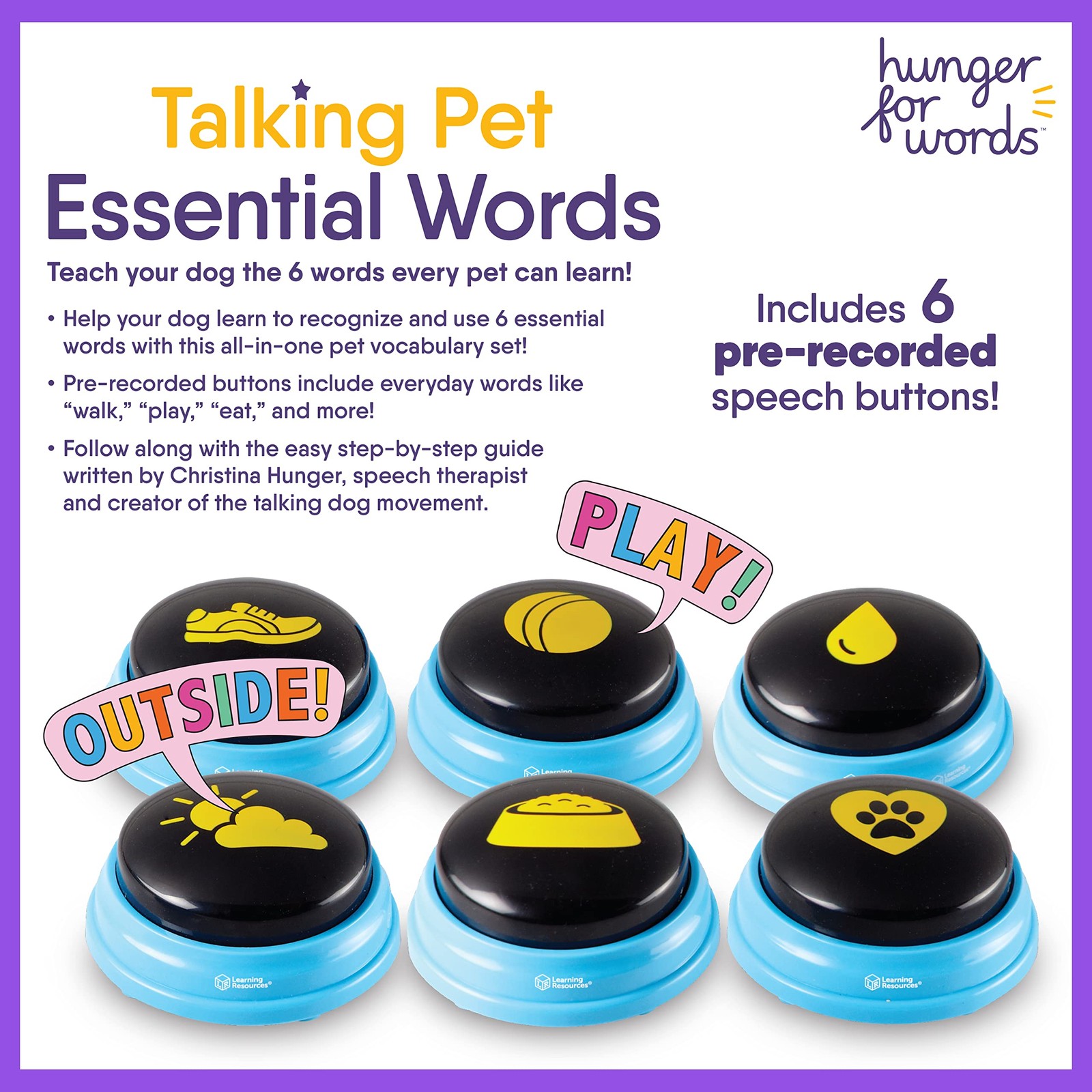 Hunger For Words Talking Pet Essential – 6 6 Count (Pack of 1), Multi