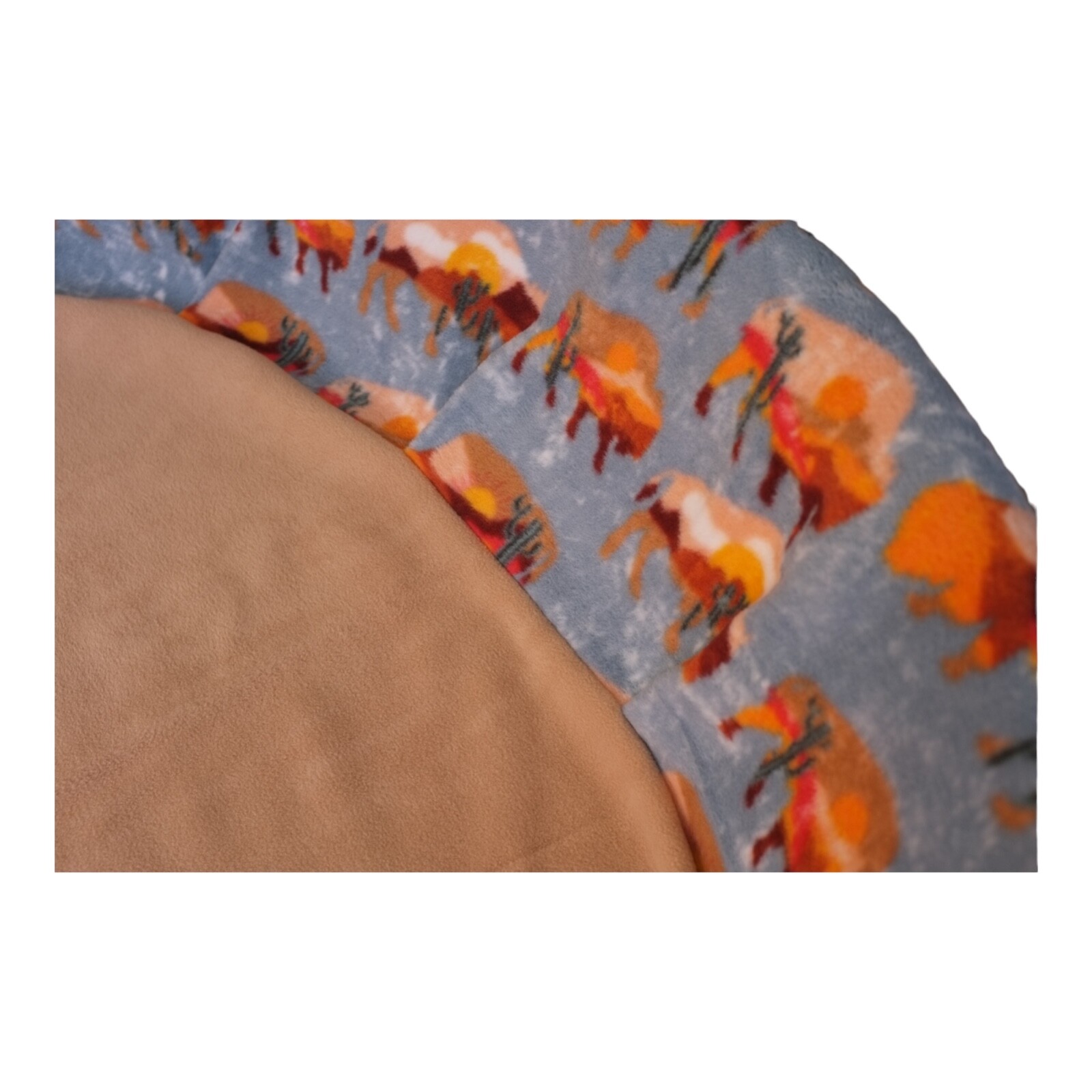 LARGE “Desert Buffalo” Handmade Fleece Whelping Kiddie Pool Liner for Puppies